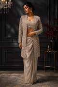 Champagne Embroidered Jacket Set